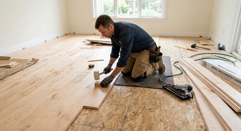 Birch Floor Installation in Staunton, VA