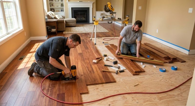 Cherry Floor Installation in Afton, VA