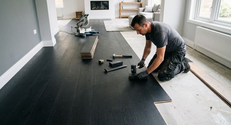 Dark Wood Floor Installation in Staunton, VA