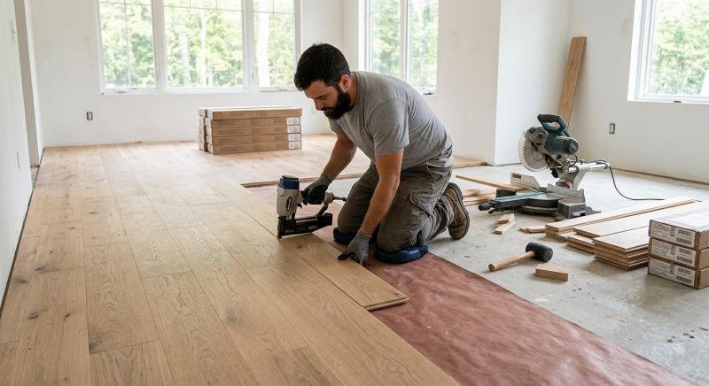 White Oak Floor Installation in Staunton, VA