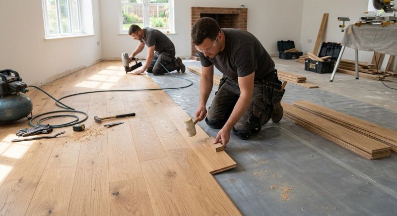 White Oak Floor Installation in Staunton, VA